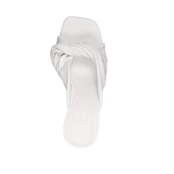 BNIB INC Birana Twisted Slide Sandals, white, size 9.5 - Picture 2 of 8